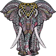 Puzzle - Puzzle Drewniane Słoń 3D, Rozmiar A3, Puzzle Kreatywne Dla Dorosłych - miniaturka - grafika 1