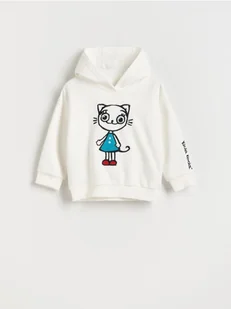 Reserved - Bluza z aplikacją Kicia Kocia - złamana biel - Moda i Uroda OUTLET - miniaturka - grafika 1