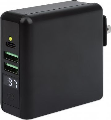 Szybkozłączka Prestigio Manhattan cestovní nabíječka a powerbanka, 4-in-1, 8.000 mAh, Interchangeable US/EU/UK Plugs, černá