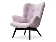 Fotele - Orginalny Fotel Wypoczynkowy Z Aksamitu Flori Liliowy Czarny - miniaturka - grafika 1