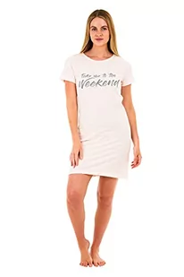 Sleepdown Damska koszula nocna z krótkim rękawem miękka Take Me To The Weekend bielizna nocna odzież nocna koszula nocna T-shirt piżama koszula nocna - Piżamy damskie - miniaturka - grafika 1