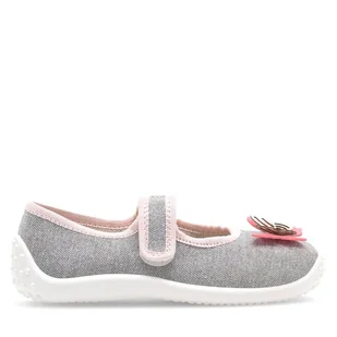Kapcie Nelli Blu Balerinki motyl III Szary - Buty dla dziewczynek - miniaturka - grafika 1