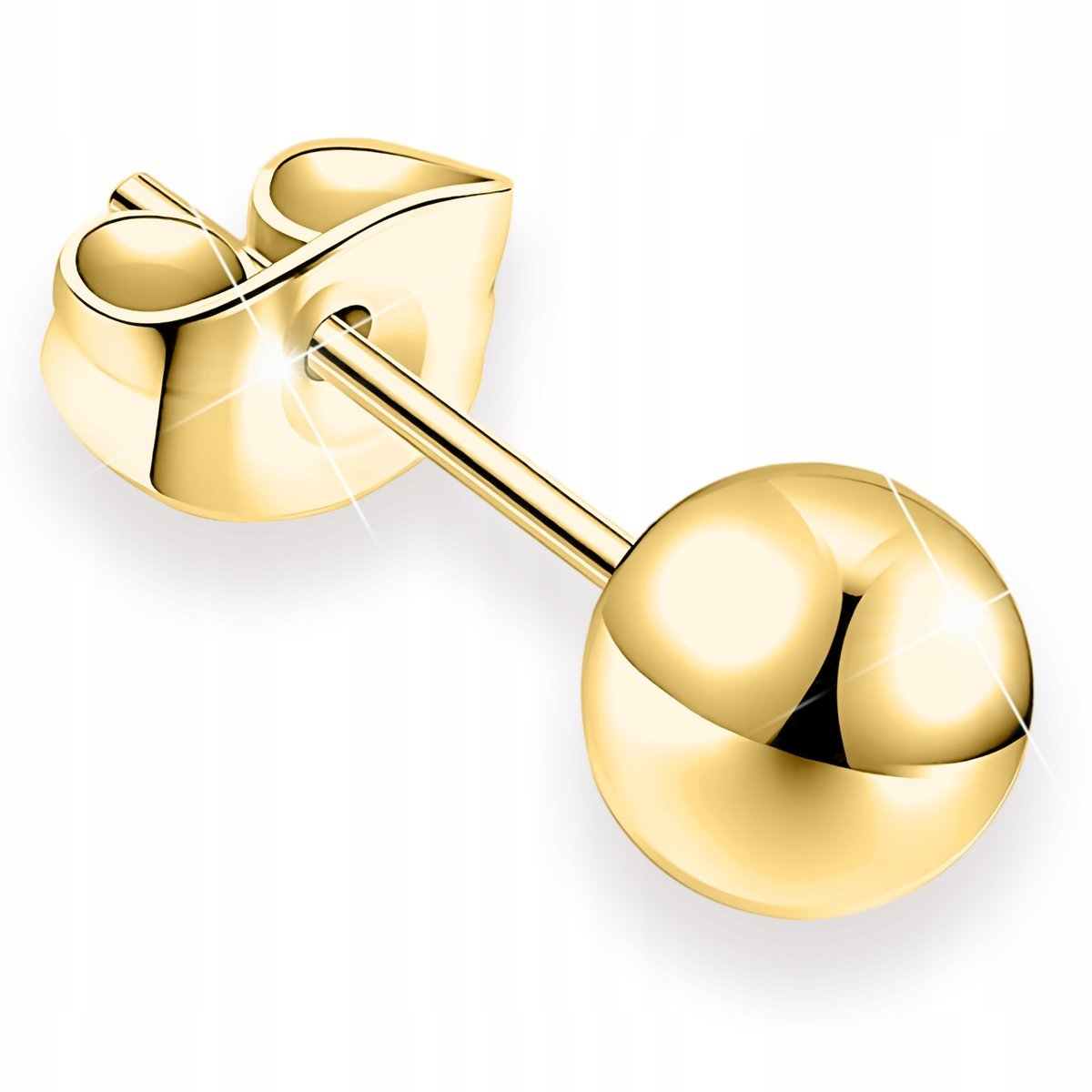 Kolczyk Złoty Kula Kulka Wkrętka Klasyczny Sztyft 3mm 4mm 5mm SREBRO 925