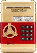 Skarbonki - COIL Skarbonka sejf na monety banknoty bankomat pieniądze otwierana na kod pin wpłatomat złota - miniaturka - grafika 1