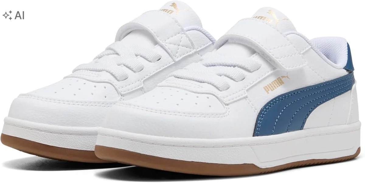 PUMA SPORTOWE BIAŁE BUTY DZIECIĘCE Z RZEPAMI I PERFORACJĄ 34 16MA