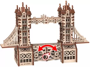 Mały Tower Bridge drewniane mechaniczne puzzle 3D - Puzzle - miniaturka - grafika 1