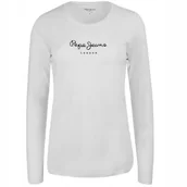 Koszulki i topy damskie - PEPE JEANS KOSZULKA DAMSKA DŁUGI RĘKAW BIAŁA r.S - miniaturka - grafika 1