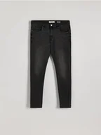 Spodnie męskie - Reserved - Jeansy skinny z efektem sprania - szary - miniaturka - grafika 1