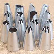 Inne - TEMU Zestaw 15 końcówek do dekorowania ze stali nierdzewnej - Profesjonalne końcówki do dekorowania ciast, ciasteczek i wypieków - W zestawie wzory - miniaturka - grafika 1