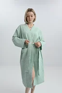 Szlafroki damskie - Szlafrok bawełniany miętowy - miniaturka - grafika 1
