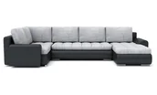 Narożniki - Duży narożnik z funkcją spania, lewy, Tokio, 305x180x75 cm, szary, czarny - miniaturka - grafika 1