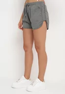 Spodenki damskie - Ciemnoszare Dresowe Szorty z Bawełną High Waist Floratess - miniaturka - grafika 1