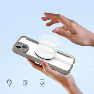Dux Ducis Skin X Pro etui iPhone 14 Plus magnetyczny pokrowiec MagSafe z klapką beżowy - Etui i futerały do telefonów - miniaturka - grafika 4