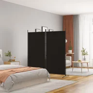 Parawany - Lumarko Parawan 2-panelowy, czarny, 175x180 cm, tkanina! - miniaturka - grafika 1