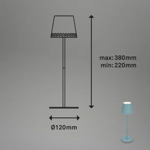 Briloner Lampa stołowa LED Kiki z akumulatorem 3000K, gołębi błękit - Lampy stojące - miniaturka - grafika 1