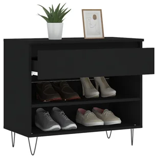 Szafka na buty, czarna, 70x36x60 cm, materiał drewnopochodny Lumarko! - Szafki na buty - miniaturka - grafika 5