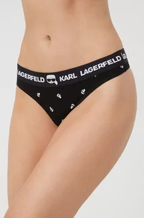 Majtki damskie - Karl Lagerfeld Karl Lagerfeld stringi kolor czarny - grafika 1