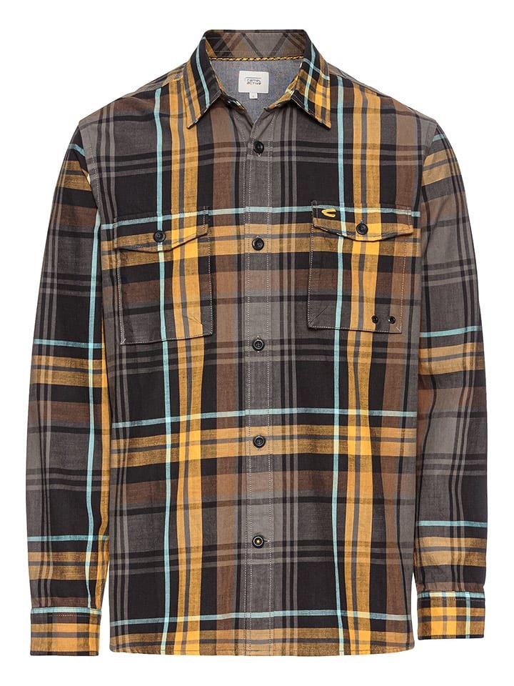 Camel Active Koszula w kolorze czarno-pomarańczowym