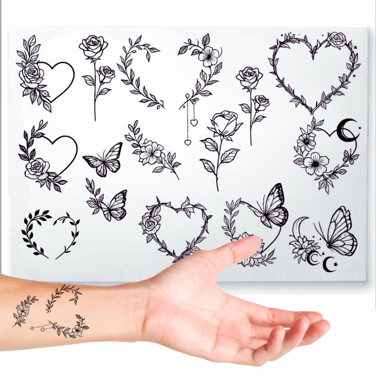 TATUAŻ DAMSKI TATUAŻE DAMSKIE MIX ARKUSZ DLA KOBIET DLA DZIECI 15SZT