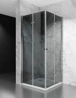 Kabiny prysznicowe - Swiss Liniger Kabina prysznicowa składana 95x95 cm szkło 6mm grafitowe profile chrom - miniaturka - grafika 1