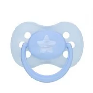 Smoczki uspokajające - Canpol Babies Smoczek uspokajający silikonowy okrągły 6-18 m-cy Pastelove błękitny - miniaturka - grafika 1