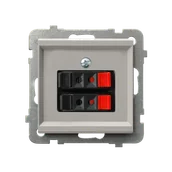 Gniazdka elektryczne - Ospel Gniazdo głośnikowe podwójne SONATA - kaszmir - miniaturka - grafika 1