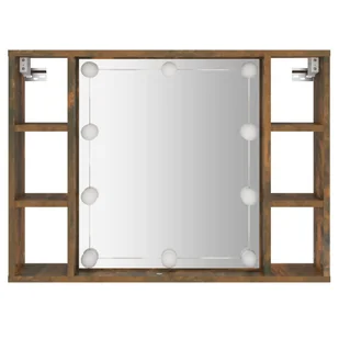 Lumarko Szafka z lustrem i LED, przydymiony dąb, 76x15x55 cm - Toaletki - miniaturka - grafika 8