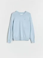 Bluzy dla chłopców - Reserved - Gładki sweter z wiskozą - jasnoniebieski - miniaturka - grafika 1