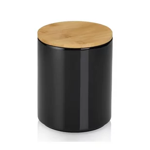 Pojemnik kuchenny, ceramika/bambus, 1,7 l, śred. 14 x 17,5 cm, czarny kod: KE-15275 - Pojemniki kuchenne - miniaturka - grafika 1