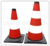 Pachołki i taśmy ostrzegawcze - Pro 35583 Pachołek drogowy biało-czerwony 50 cm odblaskowy - miniaturka - grafika 1