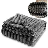 Koce - Koc 160 x 200 Mikrofibra Pluszowy Pasy Shirley 02 - miniaturka - grafika 1