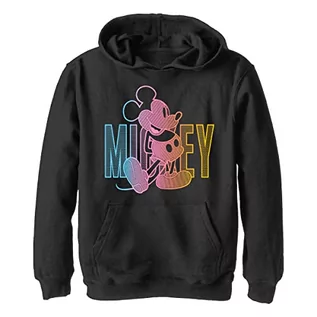 Bluzy dla chłopców - Disney Chłopięca bluza z kapturem Gradient Mickey, Czarny, M - grafika 1