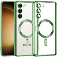 Etui i futerały do telefonów - Etui Supero magnetyczne tpuplating do Galaxy S23 plus, przezroczysto-zielone - miniaturka - grafika 1