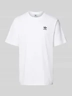 Koszulki męskie - T-shirt z wyhaftowanym logo i okrągłym dekoltem - miniaturka - grafika 1