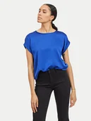 Koszulki i topy damskie - Vila T-Shirt Ellette 14059563 Niebieski Regular Fit - miniaturka - grafika 1