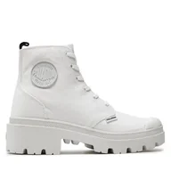 Botki damskie - Trapery Palladium Pallabase Twill 96907-141-M Biały - miniaturka - grafika 1