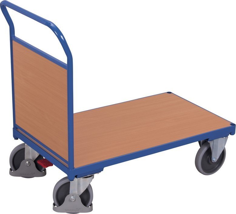 Variofit Wózek platformowy z zabudowaną poręczą, kolor niebieski, 400-500 kg 1125 x 800 x 1015mm, 500kg