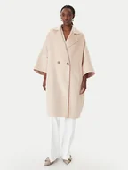 Płaszcze damskie - Marella Płaszcz wełniany Teca 2613011011 Beżowy Relaxed Fit - miniaturka - grafika 1