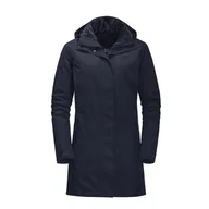 Płaszcze damskie - Damski płaszcz JACK WOLFSKIN MADISON AVENUE COAT 1107732-1010 – Granatowy - miniaturka - grafika 1