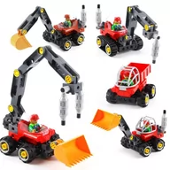 Klocki - Klocki konstrukcyjne koparka, spycharka 5w1 (42 klocki + 5 kart) - miniaturka - grafika 1