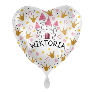 Balon imienny foliowy Wiktoria serce pakowany 43 cm - Balony i akcesoria - miniaturka - grafika 1