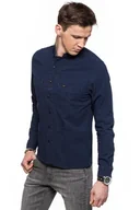 Koszule męskie - Lee Collarless Overshirt Blue L66Xhxlf-M - miniaturka - grafika 1
