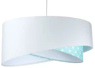 Lampy sufitowe - Biało-miętowa lampa wisząca welurowa - EX1000 A0-M00 - miniaturka - grafika 1