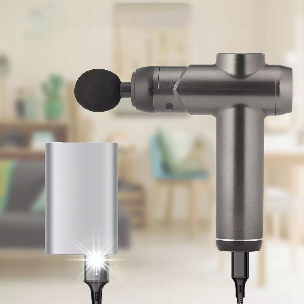 PISTOLET DO MASAŻU MASAŻER GUN MASSAGE DO PLECÓW CIAŁA+8 GŁOWIC MASUJĄCYCH