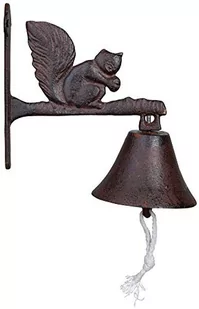 Esschert Design dzwonek do drzwi wiewiórka 18,6 cm żeliwo rdzawy brąz twm_1004422 - Dzwonki i gongi - miniaturka - grafika 1