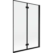 Parawany nawannowe - Mexen Mist parawan nawannowy 2-skrzydłowy prawy 120 x 150 cm, czarna ramka, czarny - 8A9-120-002-70-70-P - miniaturka - grafika 1