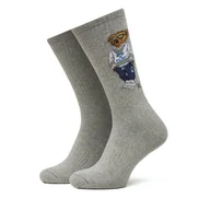 Skarpetki męskie - Skarpety Wysokie Męskie Polo Ralph Lauren 449973027001 Szary - miniaturka - grafika 1