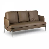 Komplety wypoczynkowe - B2B Partner Skórzany komplet wypoczynkowy LUXOR, dla 3 osób, brązowy 443105 - miniaturka - grafika 1