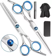 Nożyczki fryzjerskie - Frcolor zestaw fryzjerski degażówki i nożyczki praworęczne 6,0 + futerał grzebienie offset fryzjerskie do strzyżenia włosów do salonu linia classic 5w1 - miniaturka - grafika 1