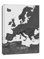 Obrazy i zdjęcia na płótnie - Europa-Afryka mapa czarno biała - obraz na płótnie Wymiar do wyboru: 30x40 cm - miniaturka - grafika 1